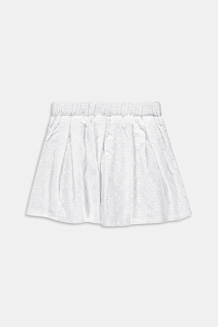Jupe à broderie anglaise, 100 % coton