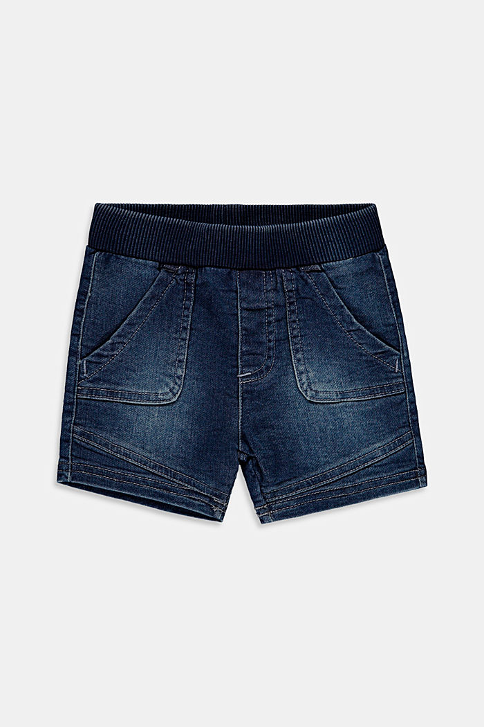 Slip-on denim shorts made of stretch cotton