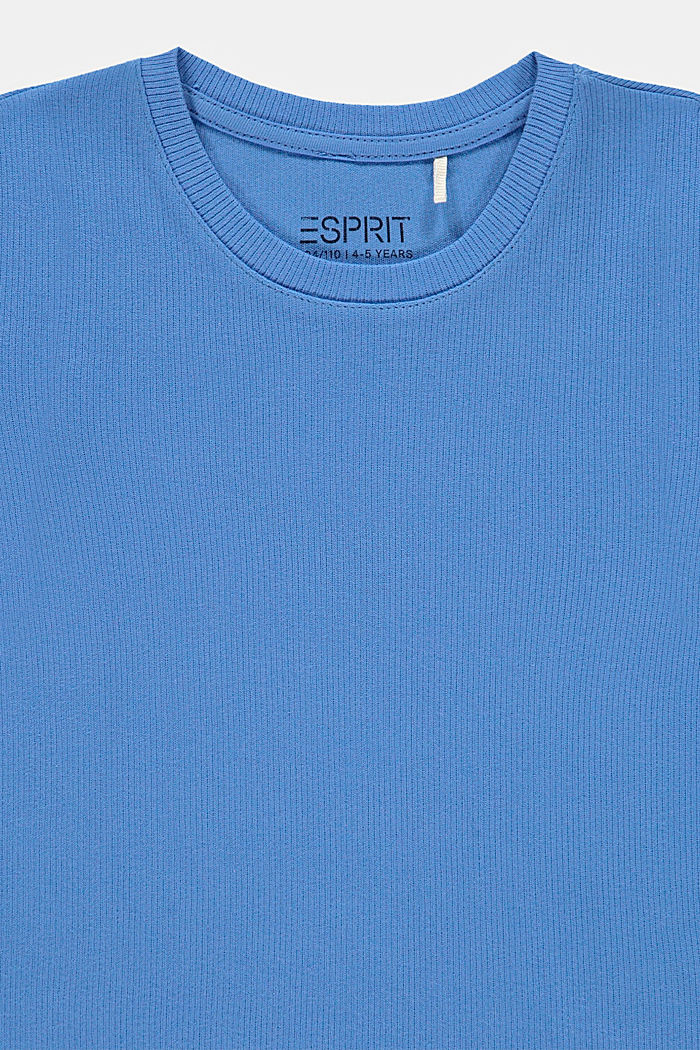 Prążkowana koszulka z falbankowym brzegiem, 100% bawełny, LIGHT BLUE, detail image number 2