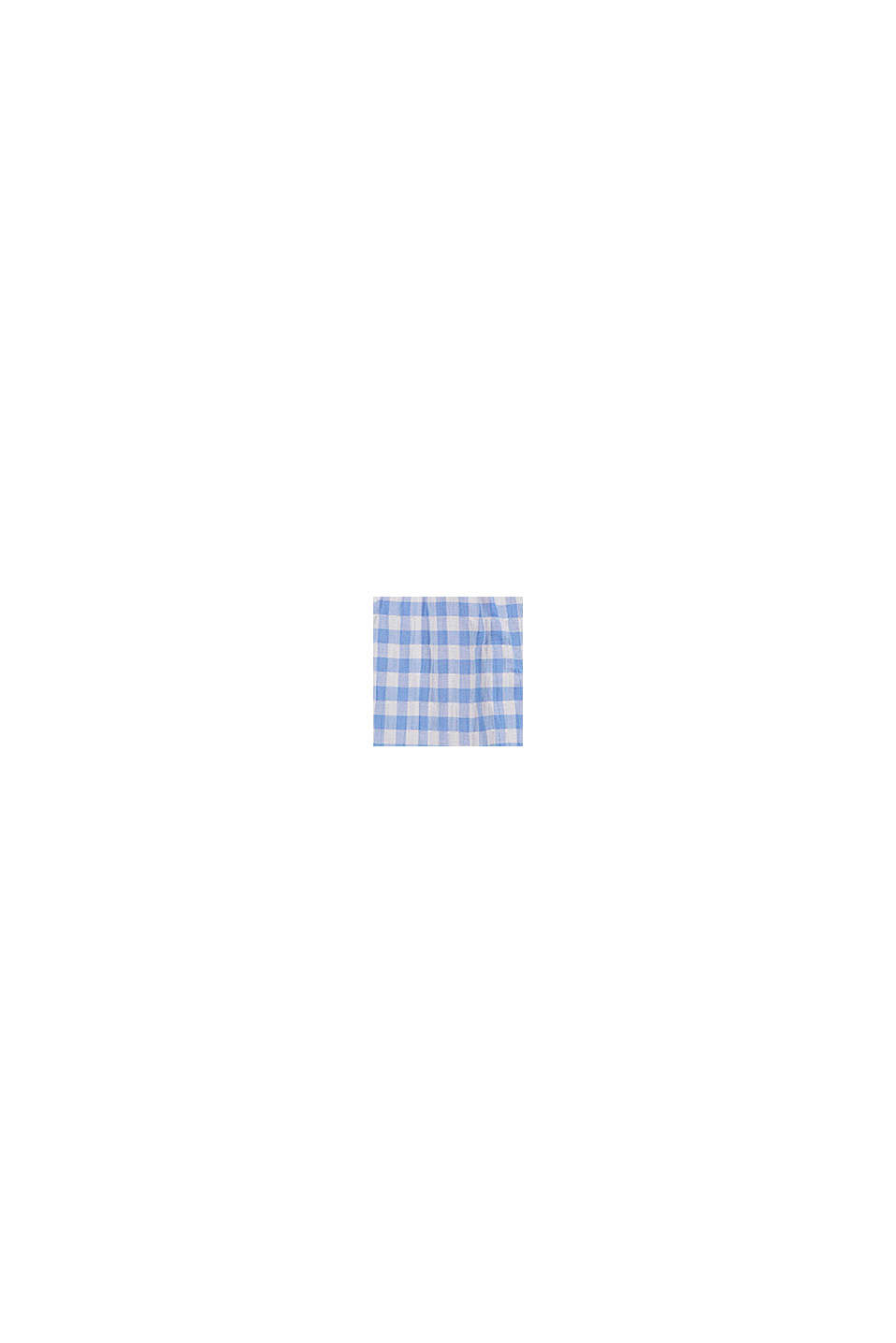 Gingham check blouse with frills, 100% cotton, LIGHT BLUE, swatch