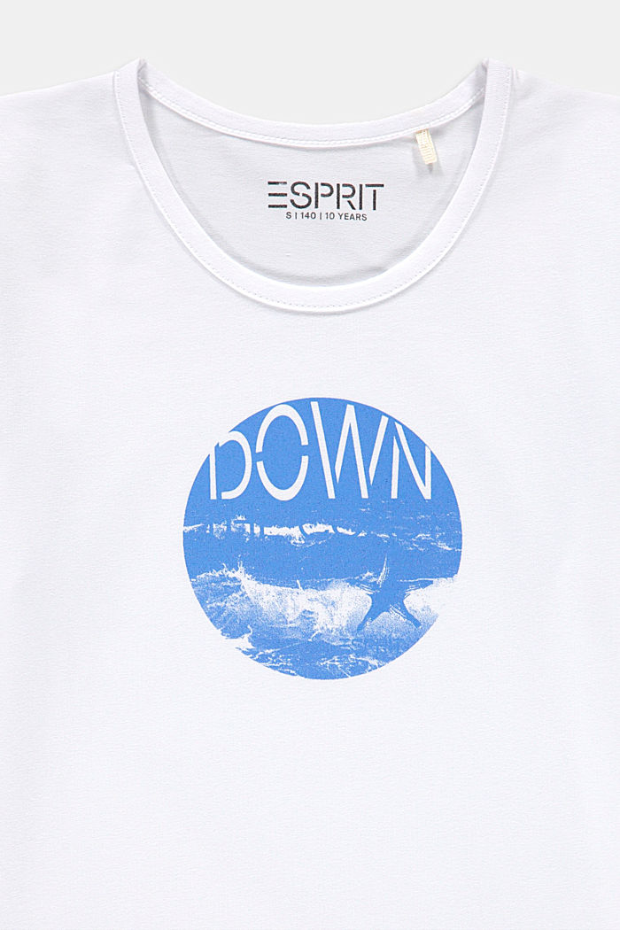 T-shirt met print, van katoen met stretch, WHITE, detail image number 2