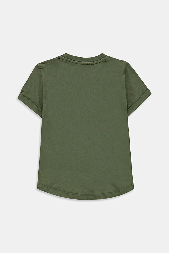 Camiseta flameada con estampado, 100 % algodón