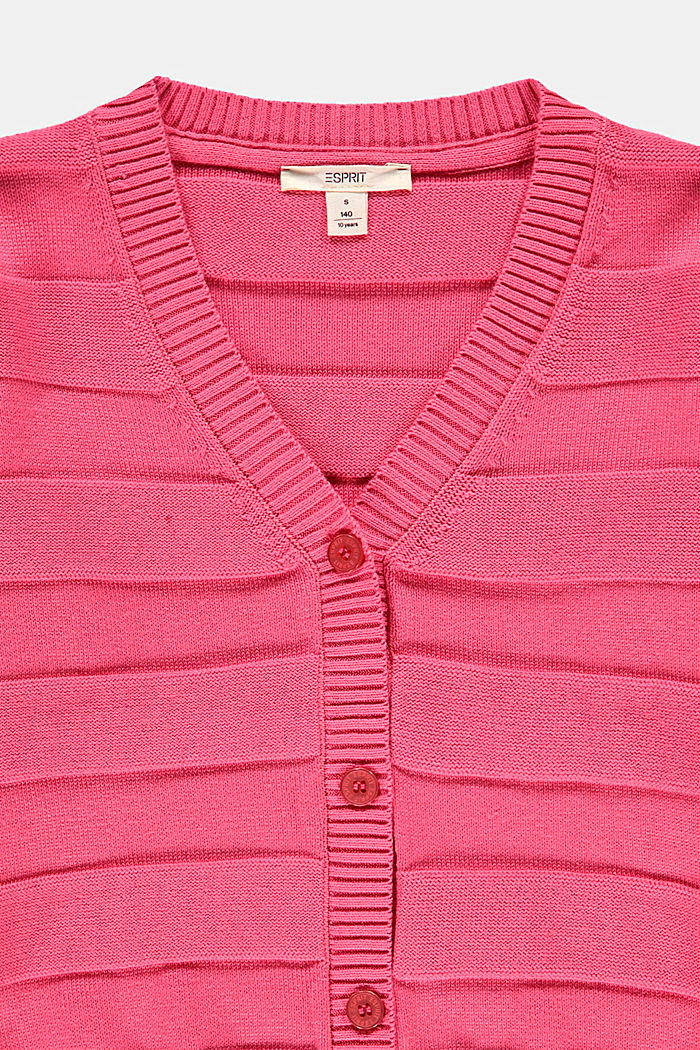 Cardigan with a ribbed texture, CORAL, detail image number 2