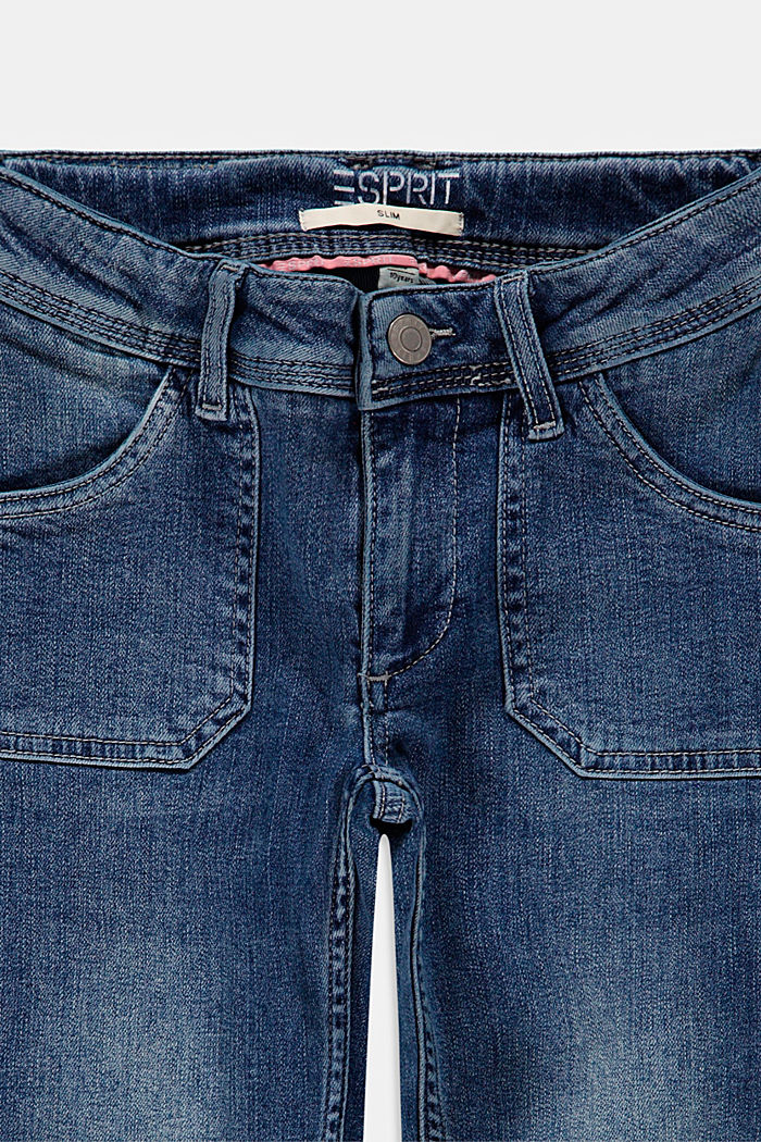 Smalle jeans met garment-washed look, BLUE MEDIUM WASHED, detail image number 2