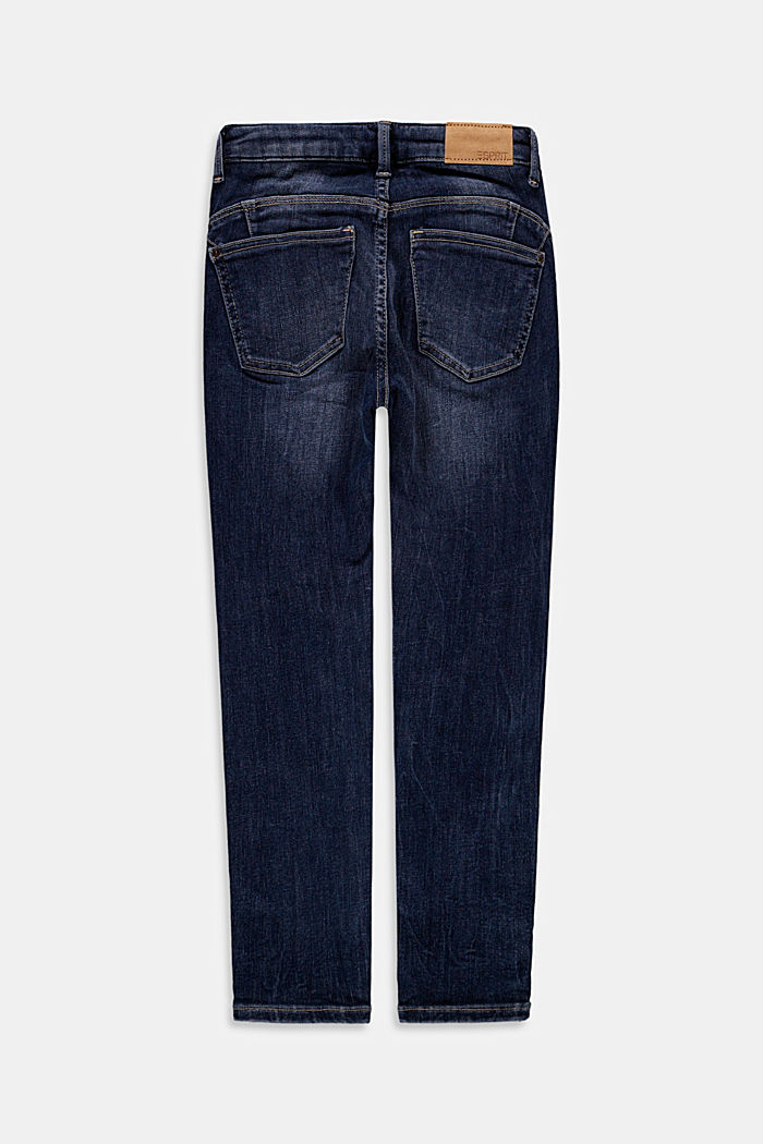 Jeans stretti elasticizzati con zip sul fondo