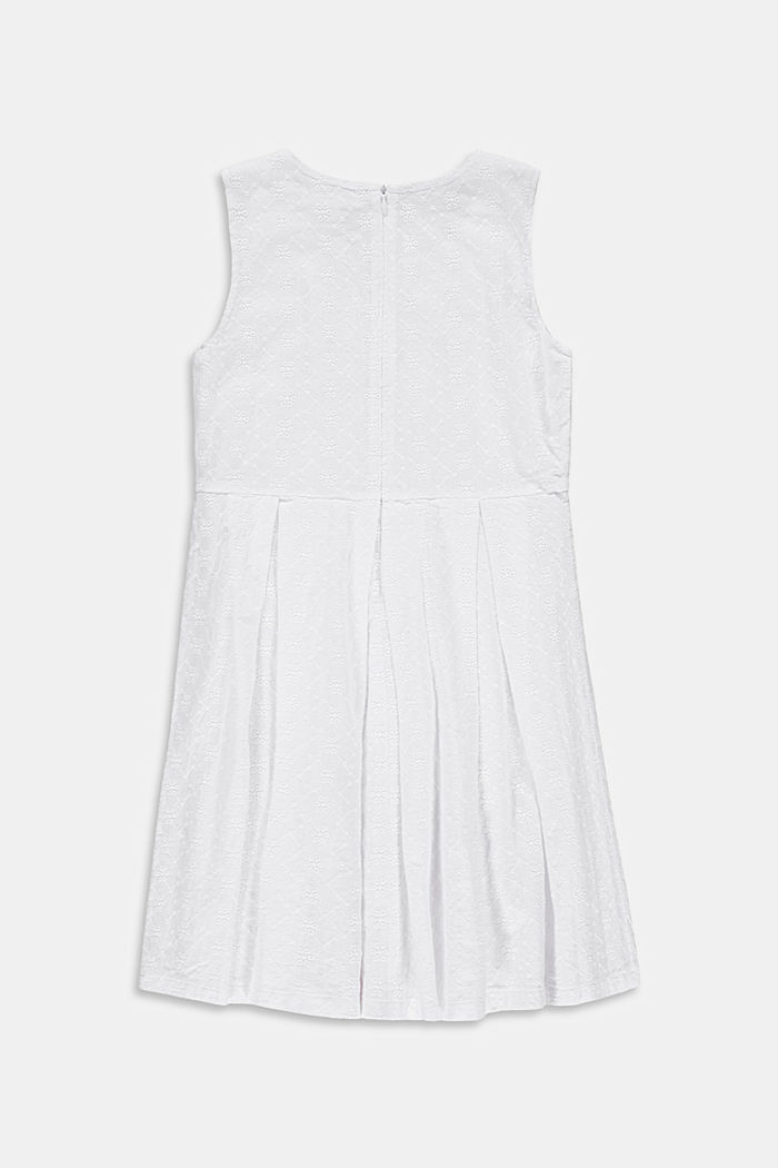 Midi dress with floral broderie anglaise