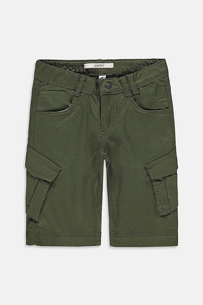 Cargo shorts with an adjustable waistband in cotton