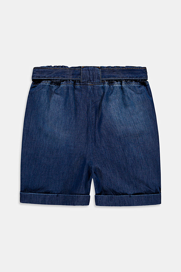 Paperbag-Shorts mit Gürtel, BLUE MEDIUM WASHED, detail image number 1