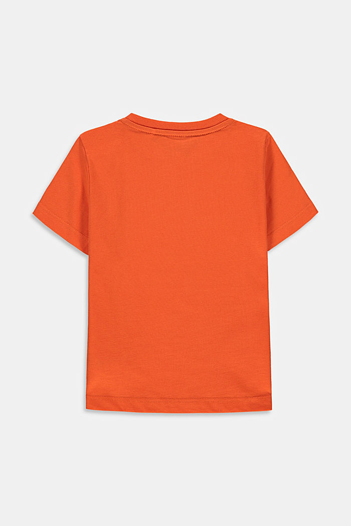 Camiseta con estampado en 100 % algodón, RED ORANGE, detail image number 1