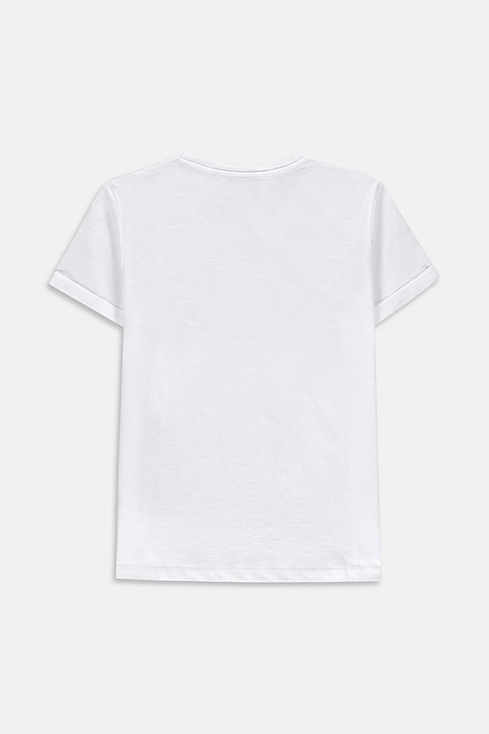 Melanżowy T-shirt z kwiatowym nadrukiem, WHITE, detail image number 1