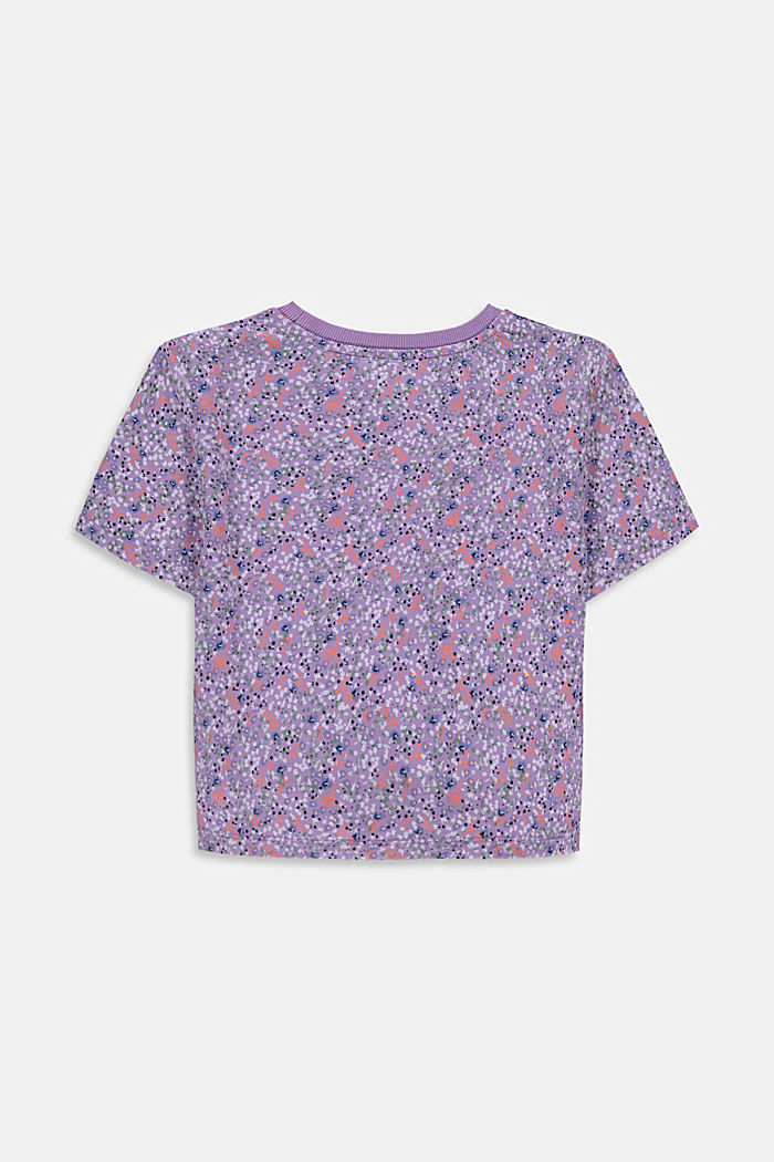 T-shirt à motif mille-fleurs et détail noué, LAVENDER, detail image number 1