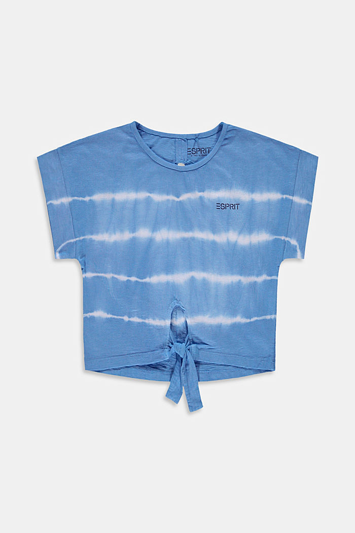 T-shirt met een gebatikte look en geknoopt detail, LIGHT BLUE LAVENDER, overview