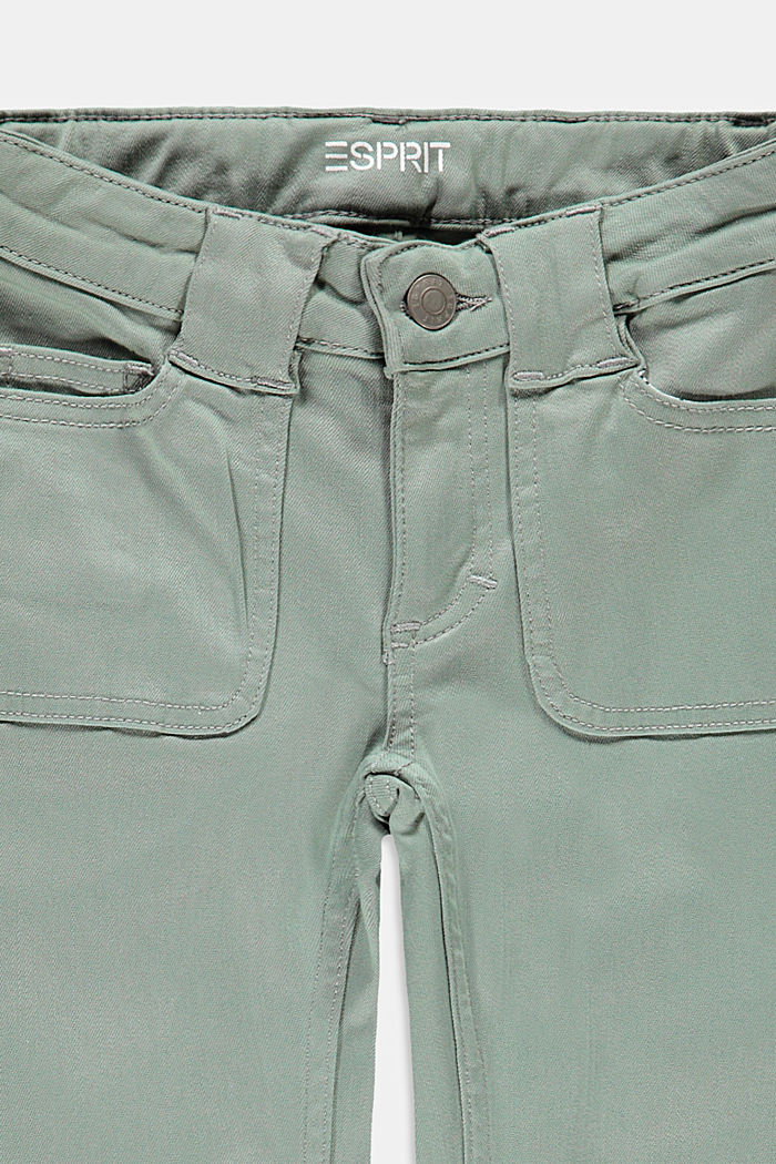 Smalle jeans met uitlopende pijpen, KHAKI GREEN, detail image number 2