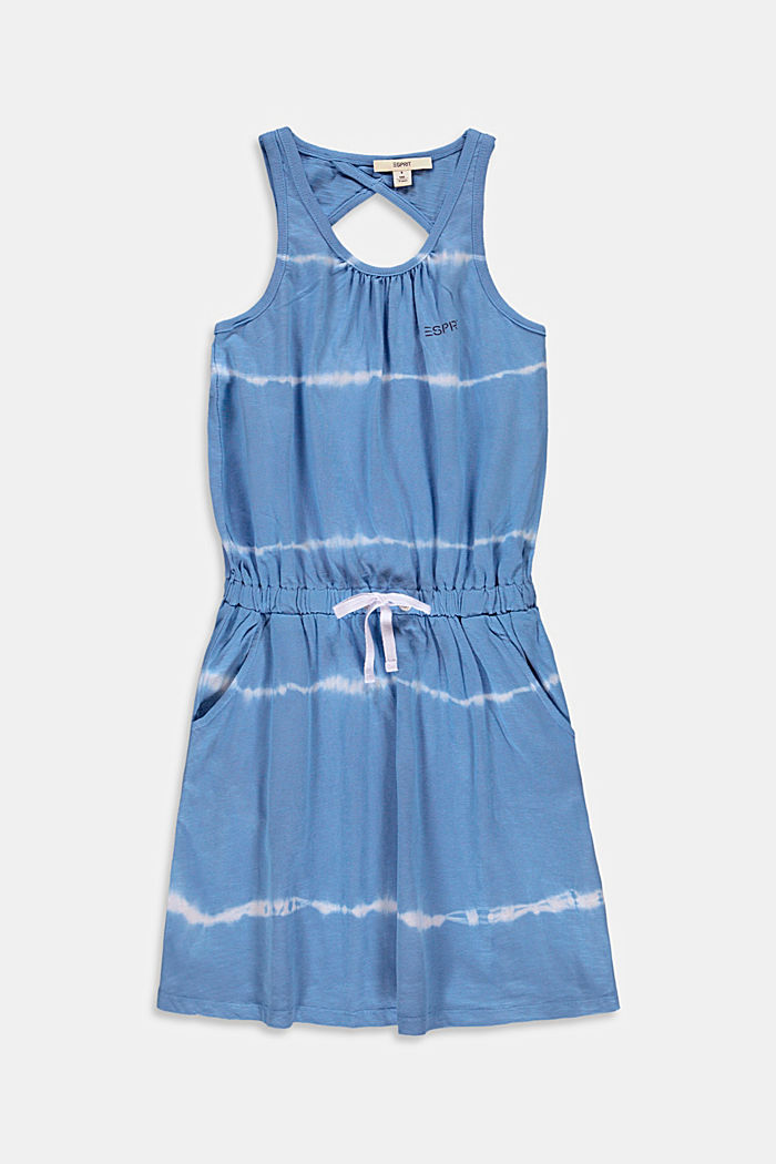 Jersey jurk in gebatikte look, 100% katoen, LIGHT BLUE LAVENDER, detail image number 0