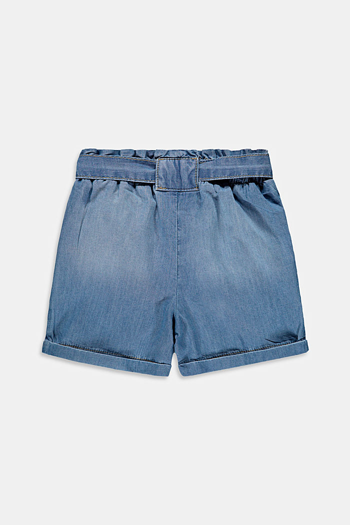 Slip-on shorts with belt in a denim look