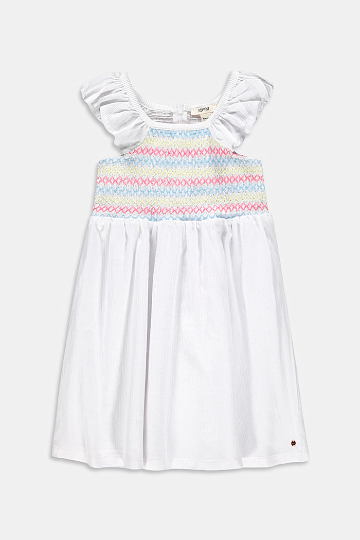 Smocked dress with cap sleeves