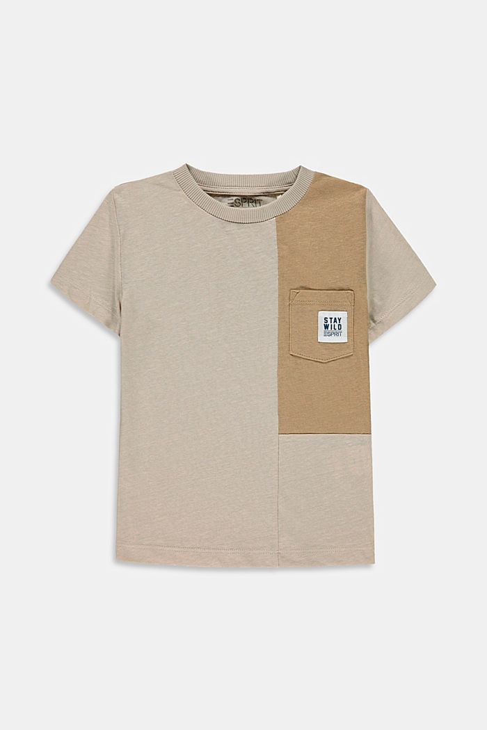 Linen blend: colour block T-shirt