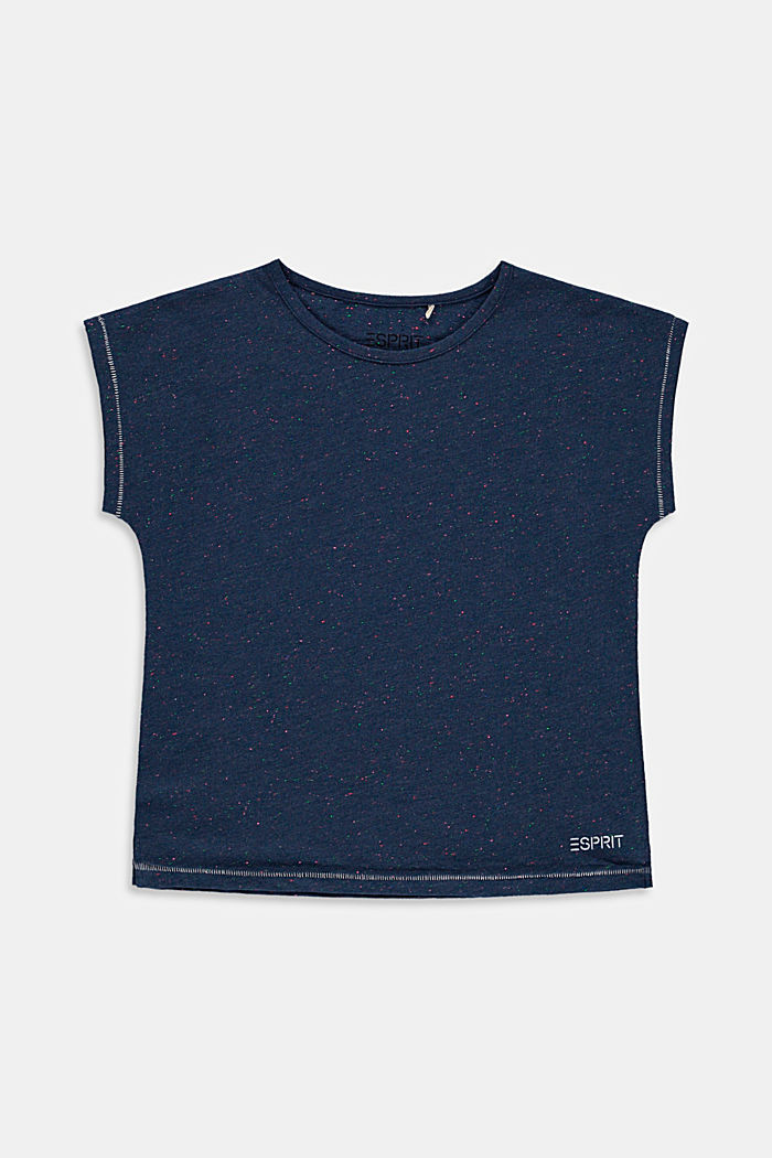 T-shirt de coupe carrée, animé d´une texture mouchetée multicolore, PETROL BLUE, detail image number 0