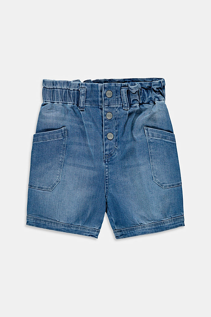 Denim shorts in a balloon look with an elasticated waistband