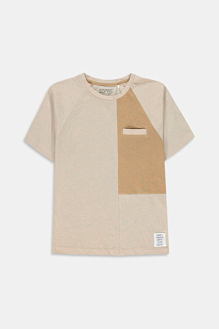 Met linnen: oversized T-shirt met colour block, SILVER, overview