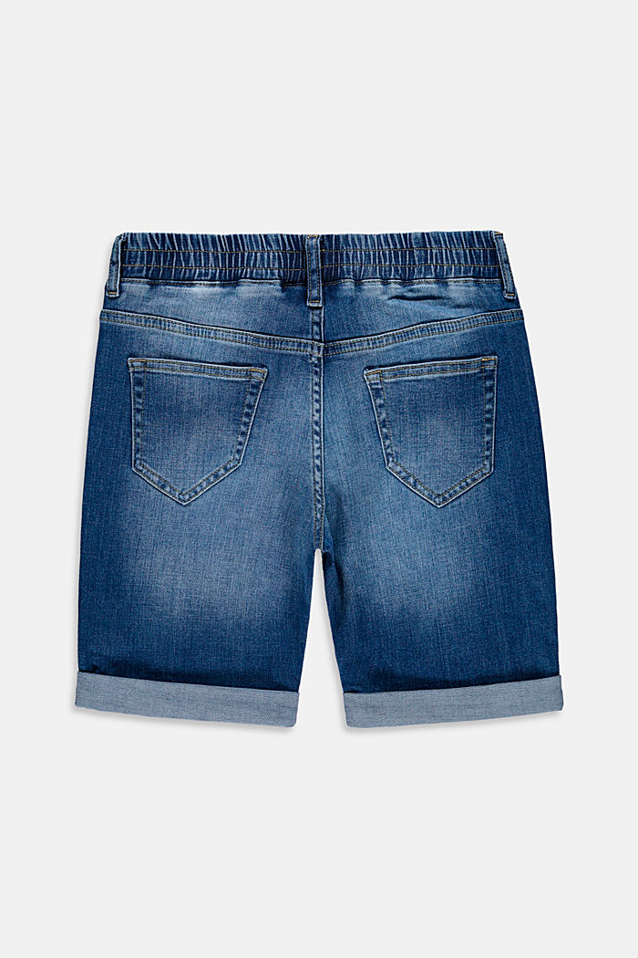 Shorts in jeans con cintura elastica, in cotone
