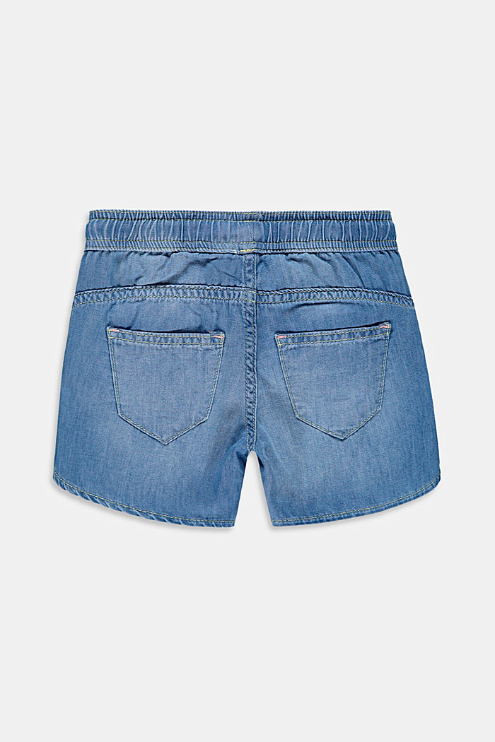 Shorts aus Baumwolle-Lyocell, BLUE LIGHT WASHED, detail image number 1