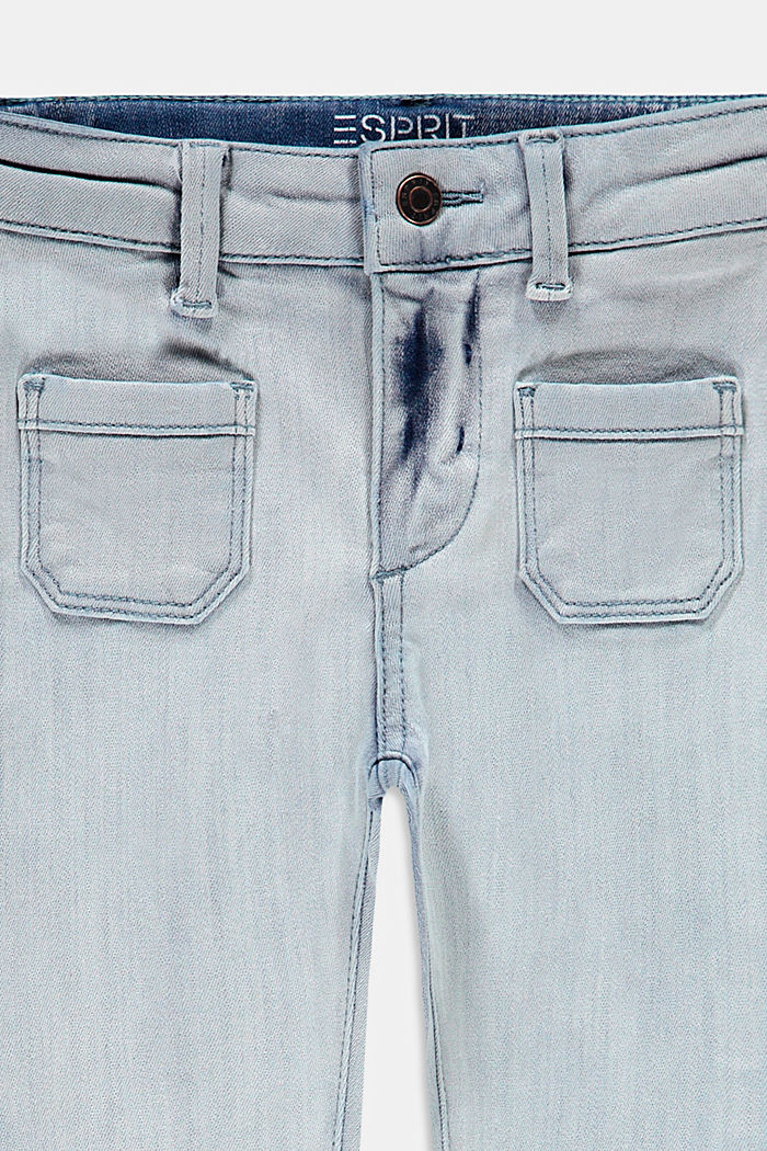 Smalle jeans met verstelbare band, BLUE BLEACHED, detail image number 2