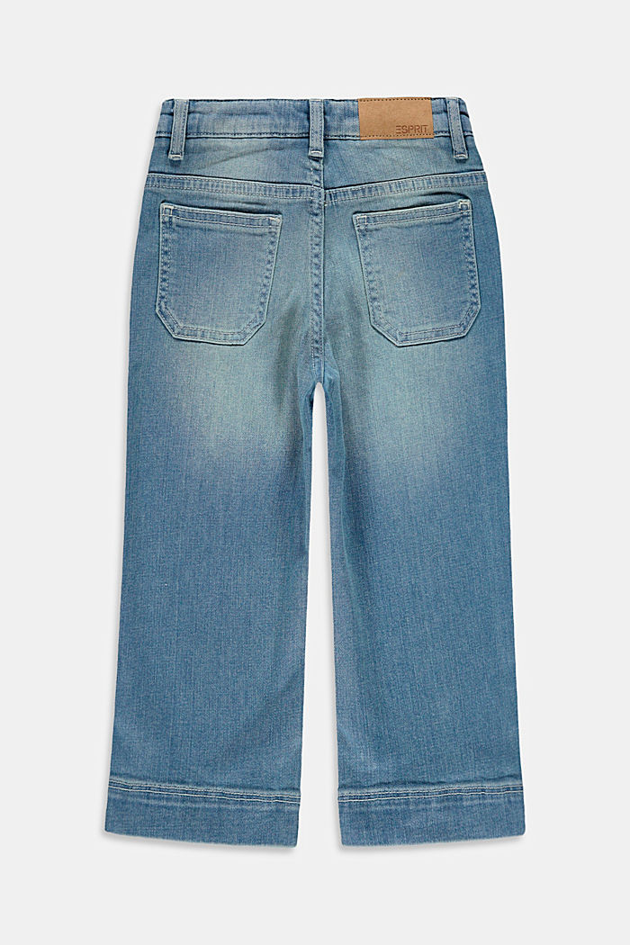 Jeans met wijde pijpen en verstelbare band, BLUE LIGHT WASED, detail image number 1