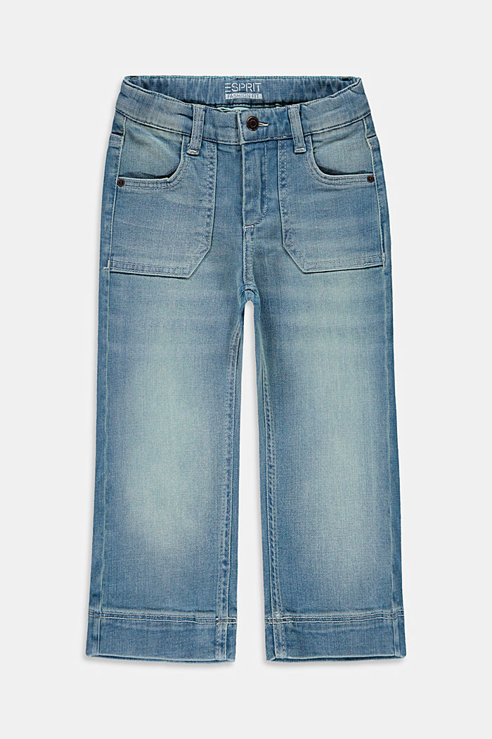 Wide-leg jeans with an adjustable waistband