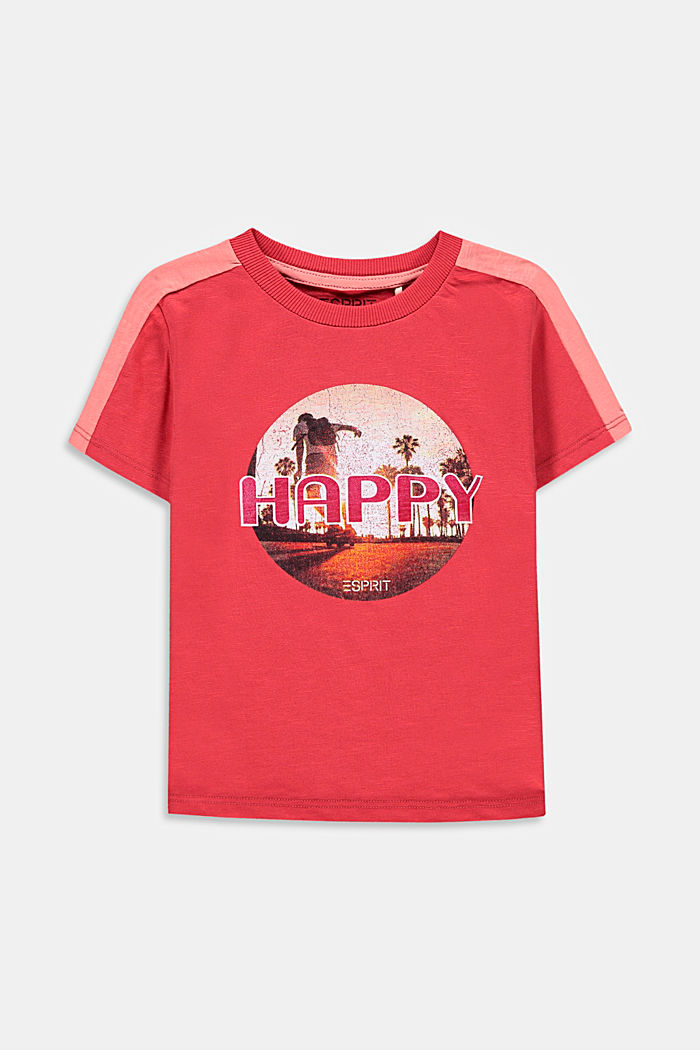 T-shirt met fotoprint, 100% katoen, GARNET RED, overview