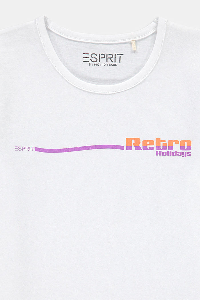 T-shirt met print, katoen-stretch, WHITE, detail image number 2