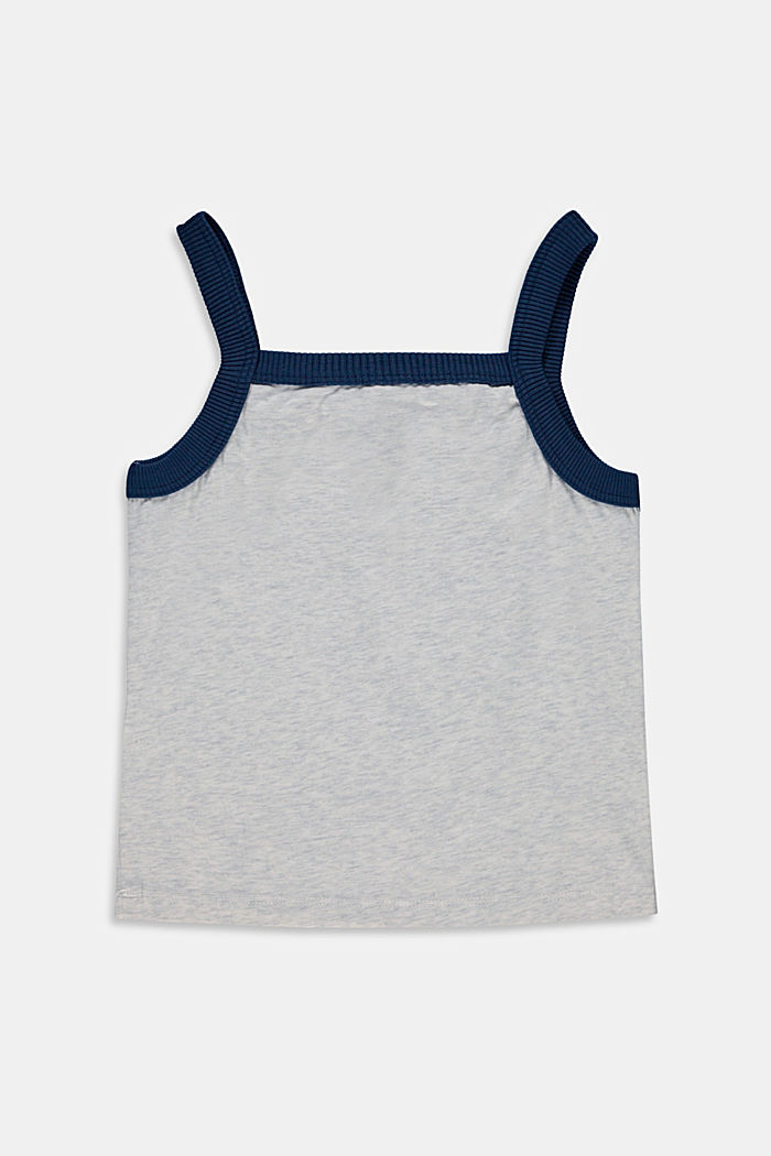 Top with ribbed straps, made of stretch cotton