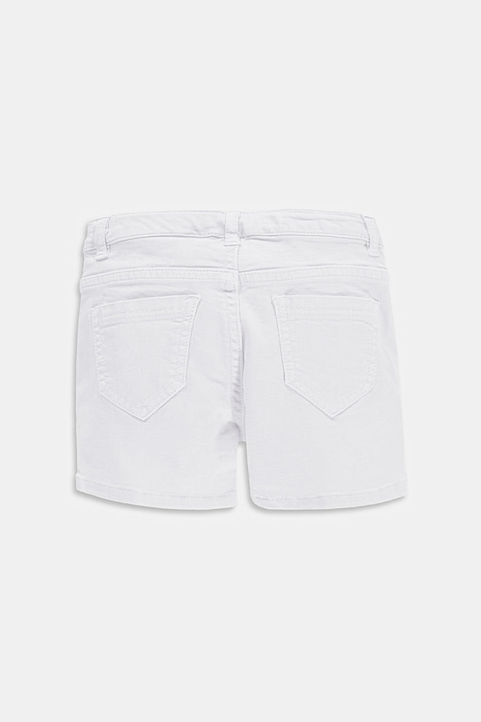 Farbowane dżinsowe szorty z regulowanym pasem, WHITE, detail image number 1