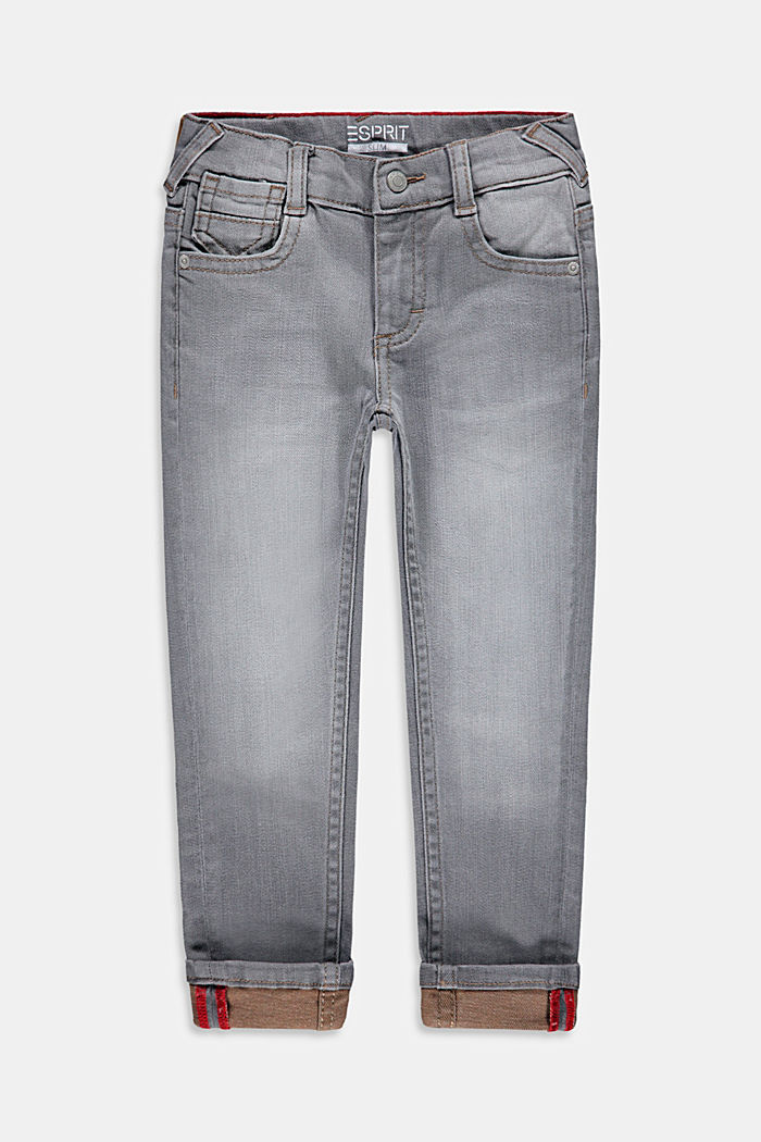 Jeans med variabla uppvik och reglerbar linning
