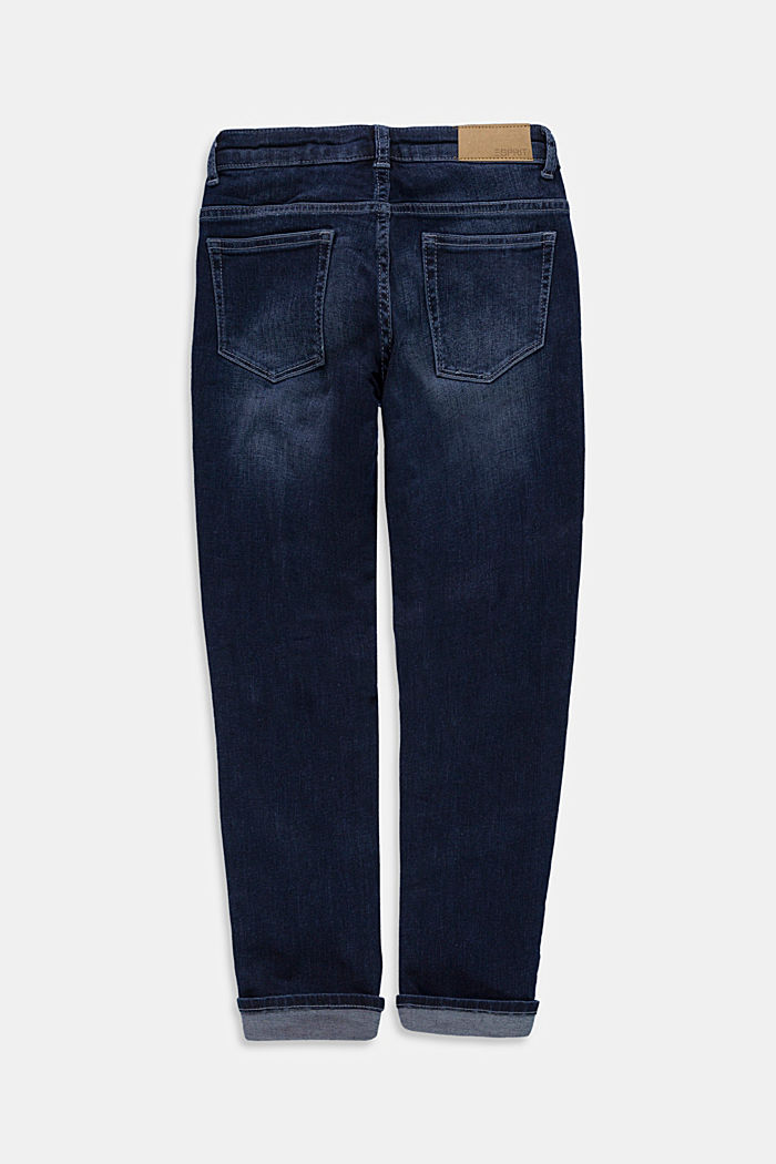 Reflektierende Jeans mit Verstellbund, BLUE DARK WASHED, detail image number 1