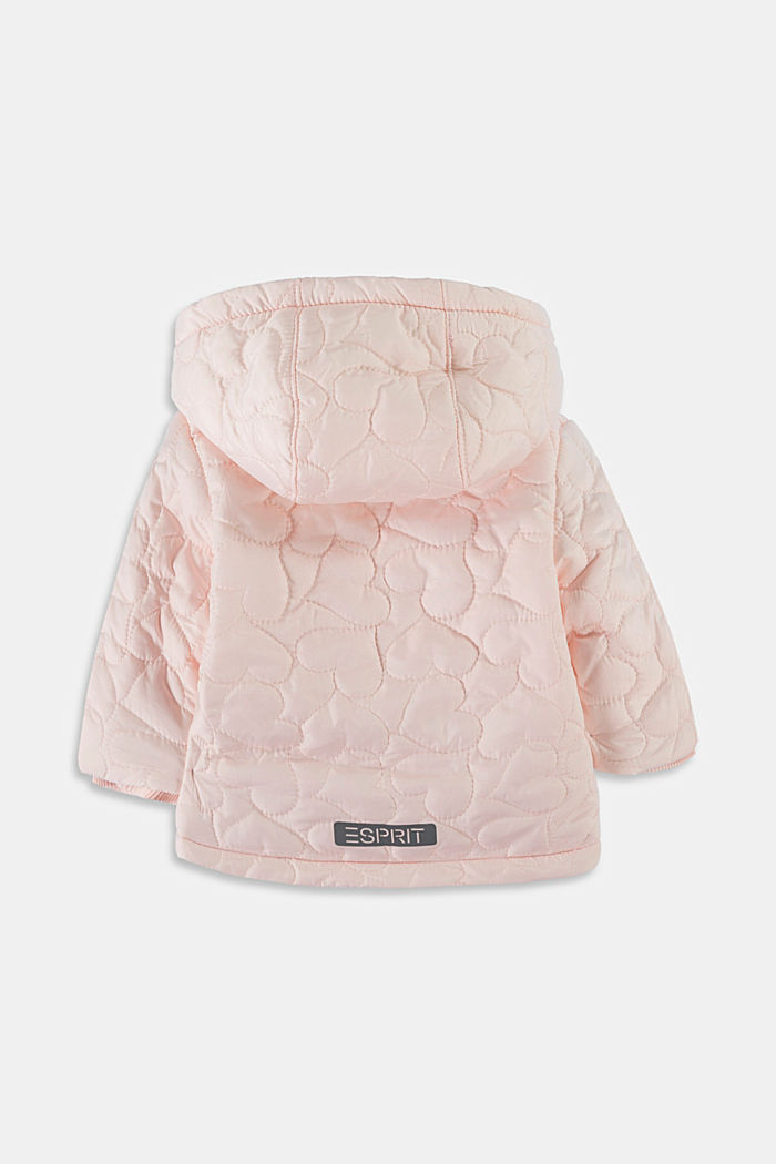 Quilted jacket with a hood and warm lining