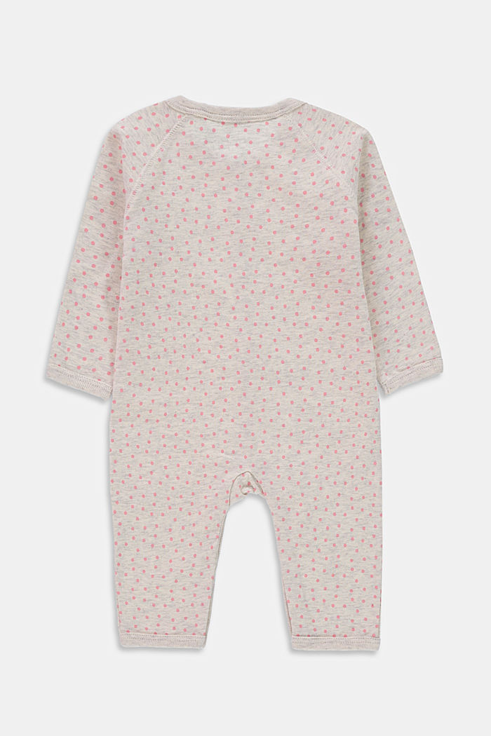 Organic cotton romper suit with a polka dot pattern