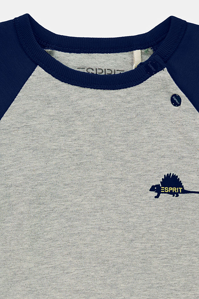T-shirt manches longues imprimé, coton bio, BLUE, detail image number 2