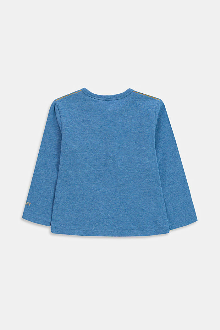 Long sleeve top with a button placket, organic cotton
