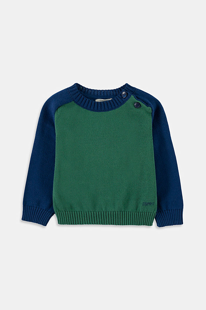Colour block jumper made of cotton