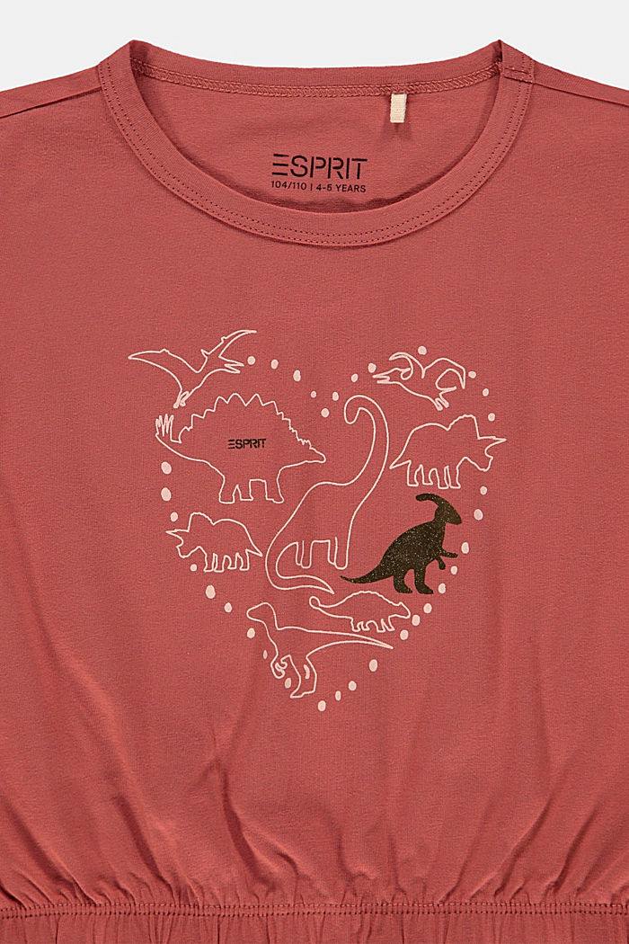 T-shirt court à manches longues et imprimé, en coton, DARK MAUVE, detail image number 2