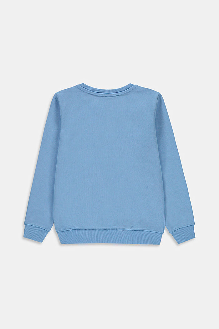 Sweatshirt med glänsande logo, 100% bomull
