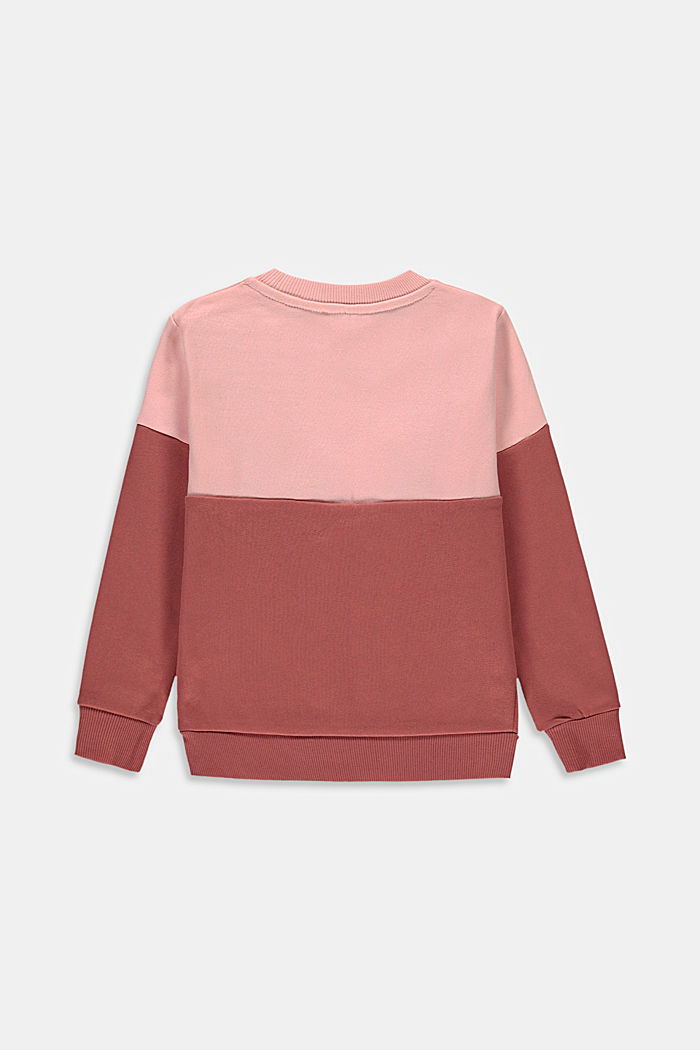 Sweat-shirt colour blocking à imprimé brillant, PASTEL PINK, detail image number 1