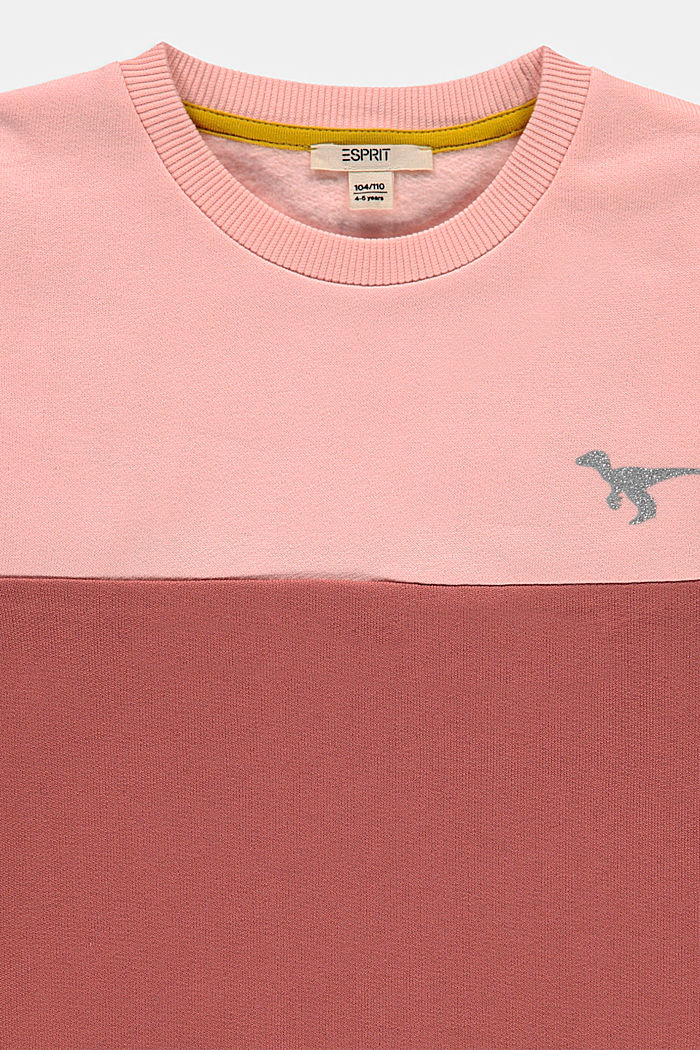 Sweat-shirt colour blocking à imprimé brillant, PASTEL PINK, detail image number 2