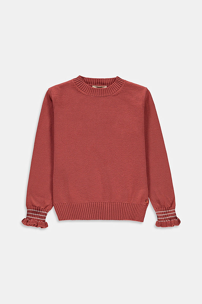 Cotton blend jumper with stripes