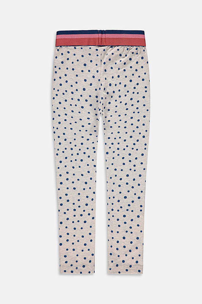 Printed leggings made of cotton, SILVER, detail image number 1