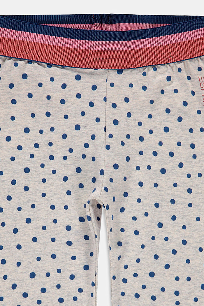 Printed leggings made of cotton, SILVER, detail image number 2