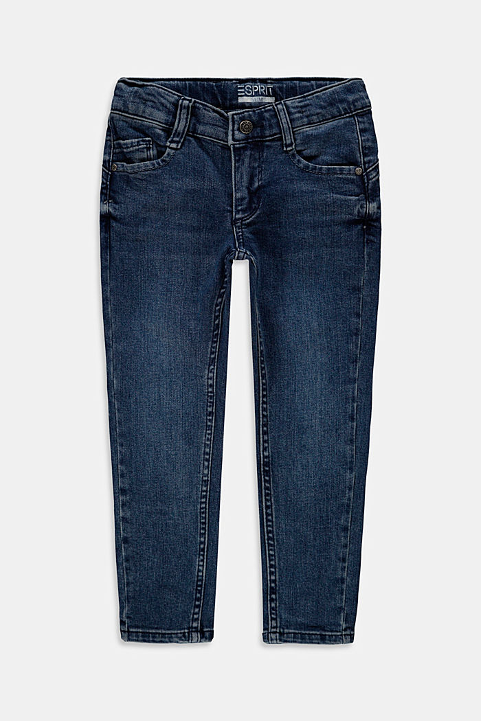 Gerecycled: jeans met splitten en een verstelbare band