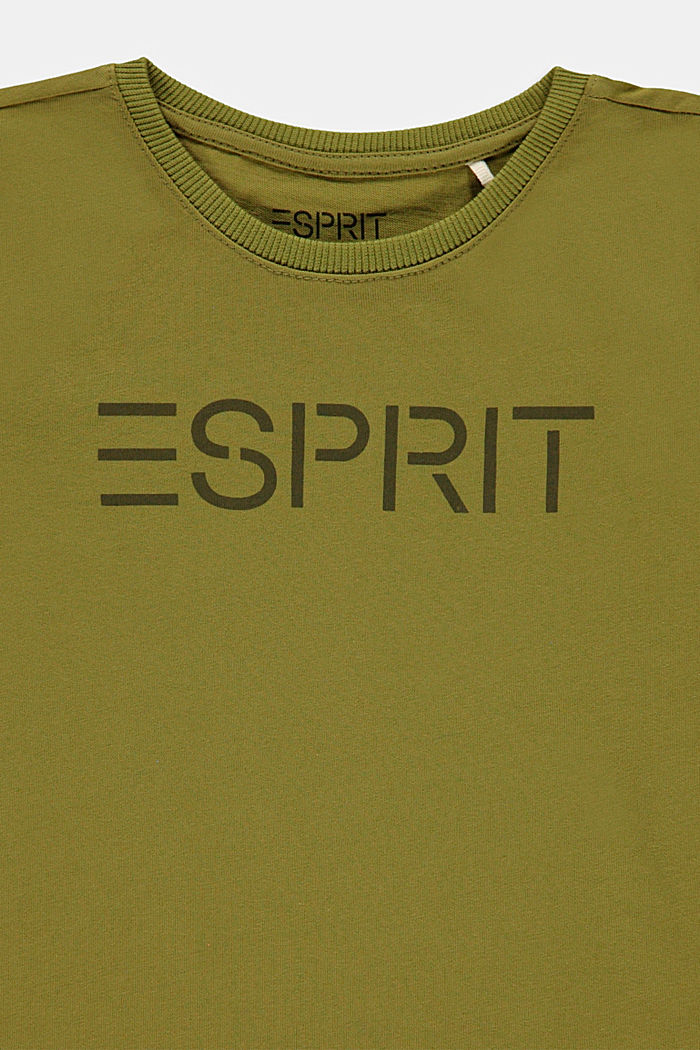 T-shirt van 100% katoen met logo, LEAF GREEN, detail image number 2