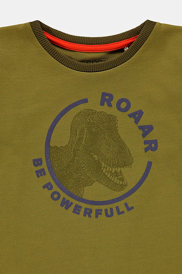 T-shirt oversize à manches longues et imprimé, LEAF GREEN, detail image number 2